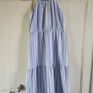wonder nation light blue and white striped sundress
